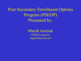 Postsecondary Enrollment Options Program