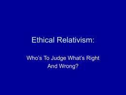 Ethical Relativism: