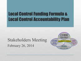 Local Control Funding Formula & Local Control