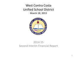 West Contra Costa Unified School District March 18, 2015