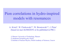 Pion correlations in hydro-inspired models with resonances