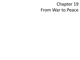 Chapter 19 From War to Peace