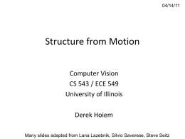 Structure from Motion - University of Illinois at Urbana