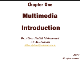 Multimedia – An Introduction Lecture-1
