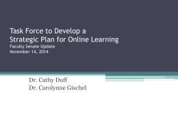 Task Force to Develop a Strategic Plan for Online Learning