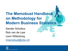 The Memobust Handbook on Methodology for Modern Business