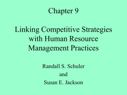 Chapter 9 Linking Competitive Strategies with Human