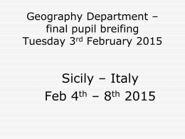 Geography Department Welcomes You