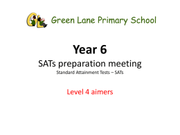 Green Lane Primary Year 6 SATs preparation meeting