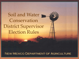 Overview of Changes to the Soil and Water Conservation