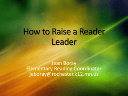 How to Raise a Reader Leader