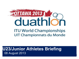 Athletes briefing - International Triathlon Union