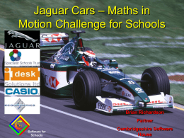 Jaguar Cars – Maths in Motion Challenge for Schools 2004/05