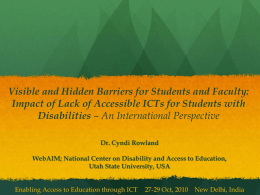 Visible and Hidden Barriers for Students and Faculty