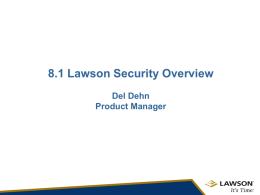 Lawson 8.1 Security