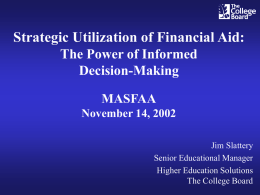 Financial Aid Strategy Tool