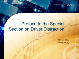 Preface to the Special Section on Driver Distraction
