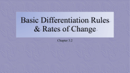 Basic Differentiation Rules & Rates of Change