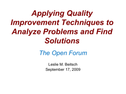 Applying QI Techniques to Analyze Problems