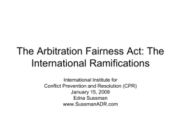 The Fairness in Arbitration Bill