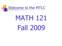 Welcome to Math 112