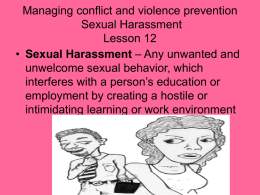 Managing conflict and violence prevention Sexual