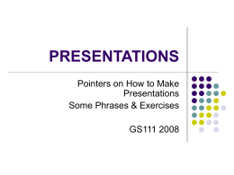 How to Make Presentations