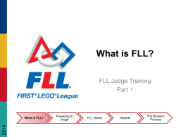 FIRST LEGO League Judge Training