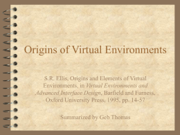 Origins of Virtual Environments