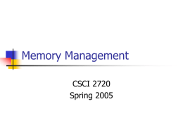 Memory Management - University of Georgia