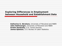 Exploring Differences in Employment between Household and