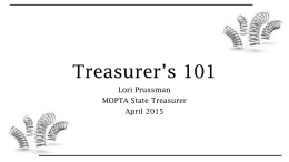 Treasurer’s 101