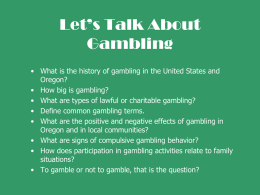 Let's Talk About Gambling - Problem Gambling Prevention