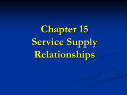 Service Supply Chain Management