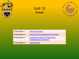 Unit 12 Areas - Centre for Innovation in Mathematics Teaching