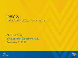 Day 8:MICROSOFT EXCEL – CHAPTER 5