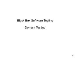 Domain Analysis Testing