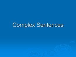 Complex Sentences - Denver School of the Arts | Denver
