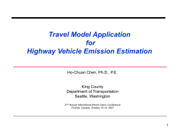 Travel Model Application for Highway Vehicle Emission