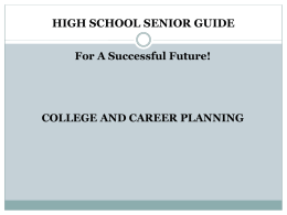 High School Senior Planning Guide
