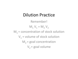 Dilution Practice - Dr. Vernon-