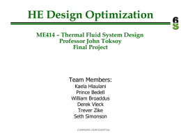Heat Exchanger Design Optimization ME414 – Thermal Fluid