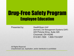 Drug-Free Workplace Employee Education