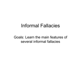 Informal Fallacies - Coastal Carolina University