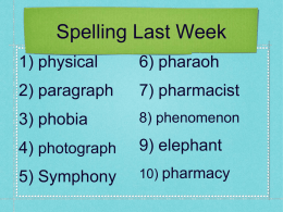 Spelling Last Week