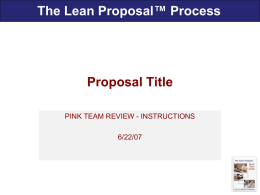 LeanProposal Pink Team Instructions Example