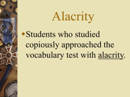 Alacrity - Duke of Definition