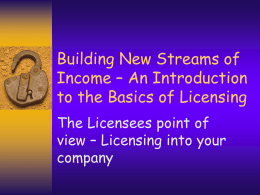 First Time Licensee –Basic Training