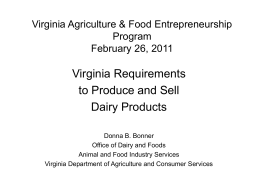 Virginia Agriculture & Food Entrepreneurship Program