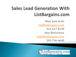 Lead Generation - ListBargains.com